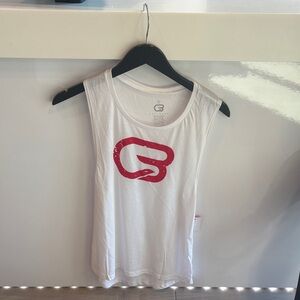 Cyclebar White Tank Top with Red Emblem